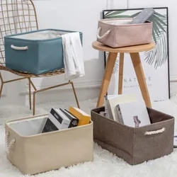 Keranjang Laundry Kain Linen Lipat Hamper Keranjang Penyimpanan Tahan Debu Penyimpanan Pakaian