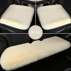 Wanter Plüsch Kanéngchen Pelz Autositzkëssen Wanter Wärme Verdickte Wol Een Stéck Quadratkëssen fir Main Driver oder Co-Pilot