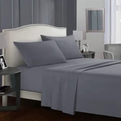 3/4 Bộ chăn ga gối đệm chắc chắn, Ga trải giường & Ga trải giường & Vỏ gối mềm mại, Nữ hoàng, Vua, Đầy đủ, Kích thước đôi, Trắng và Xám