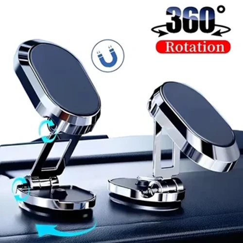 2024 Car Magnetic Phone Holder Folding Strong Magnet Mount Mobile Phone Metal Stand Suporta ng GPS para sa IPhone 13 12 Xiaomi Samsung