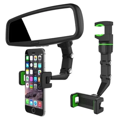 Kelepona Kaʻa Paʻa 360 Degree Rotating Stand Rearview Mirror GPS Navigation Auto Phone Support Bracket Phone