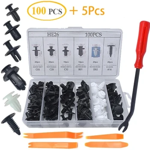 100pcs huikau kaʻa Plastic Clips Auto Fixing Door Closer Pin Wehe Retainer Rivet Screws Disassembly Tools No ka wehe ʻana i nā huahana.