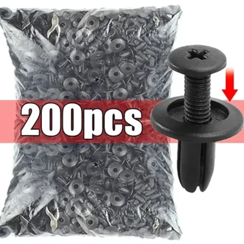 10-200kpl 8mm muoviset niitit kiinnikkeet Ruuvi auton puskurin lokasuoja musta niitti auton kiinnityspidikkeet Toyota Focus Kia Nissan Yamahalle