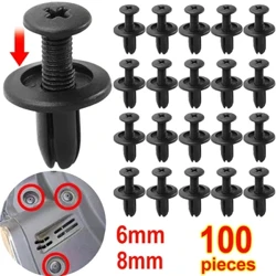 8 mm/6 mm plastične zakovice, pritrdilni elementi, vijaki, vijaki za blatnik avtomobila, odbijač, sponke, zakovice, samodejne 8 mm luknje, plastične potisne zatiče, sponka za avtomobilske dodatke