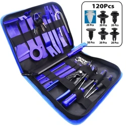 Set de instrumente pentru îndepărtarea ornamentelor ușii mașinii Kit de instrumente pentru tabloul de bord auto Kit cârlig pentru îndepărtarea audio a dimensiunilor mixte Clipuri de fixare pentru dezasamblare Set de instrumente de reparație