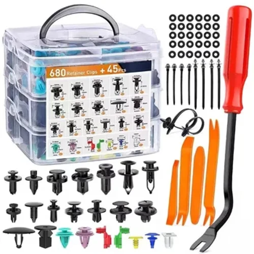 680-50 stk. Auto Fastener Clips Bil Body Push Holder Pin Nitte Kofanger Dør Trim Panel Holder Fastener Kit Værktøj til automatisk fjernelse