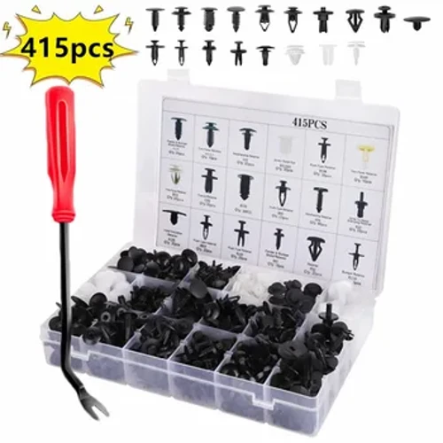 415-50 pz Auto Paraurti Fermo Pinze Parafango Foro Rivetti Universale Porta Pannello di Rivestimento clip di Fissaggio Vite Formato Della Miscela Strumento Automatico
