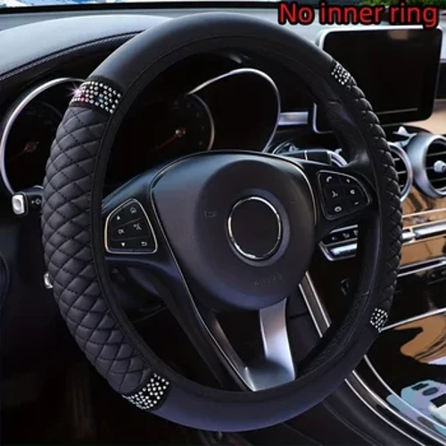 Kožený kryt volantu Car Pu, 14,57-14,96 palcový umelý diamant, nový kryt volantu