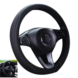 Nâng cấp trải nghiệm lái xe của bạn với phụ kiện ô tô 15 inch Vỏ bọc vô lăng bằng da thoáng khí chống trượt