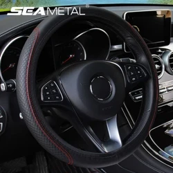 Seametal 37-39cm capa de volante anti deslizamento respirável capa de direção universal microfibra couro protetor de volante