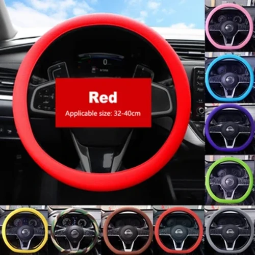 Car Universal Silicôn Olwyn Llywio Gorchudd Clawr Maneg Elastig Gwead Addurno Aml Auto DIY Offer Affeithwyr Car Newydd