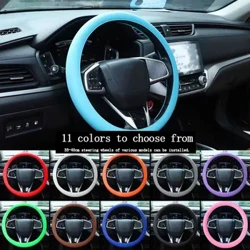Universal Car Steering Wheel Cover Soft Silicone Car Accessories Non-slip Steering Covers Auto Styling Protective Decoration
