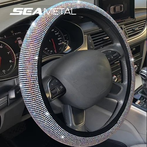 Kristal Araba direksiyon kılıfı Kadın Kızlar Için Sevimli Glitter Direksiyon Kapağı Bling Rhinestone Elmas Araba Direksiyon Koruması