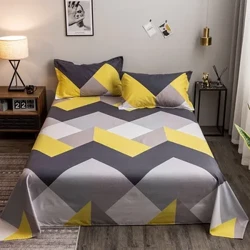 WOSTAR Geometri dicetak sprei datar set pasangan 2 orang super nyaman mewah double bedsheet single double queen king size