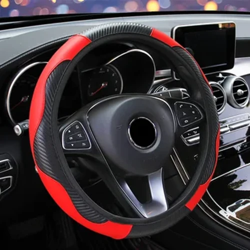 Gorchudd Olwyn Llywio Car Gorchudd Anadlu Gwrthlithro PU Gorchuddion Llywio Lledr Addas 37-38cm Addurno Auto Affeithwyr Car