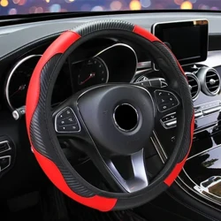 Automašīnas stūres rata pārsegs elpojošs pretslīdes PU ādas stūres pārsegs Piemērots 37-38cm auto apdares auto aksesuāri