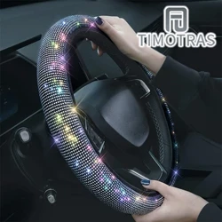 TIMOTRAS Bilrattskydd med Crystal Diamond Glittrande Car Suv Ratskydd Fordons Autodekoration
