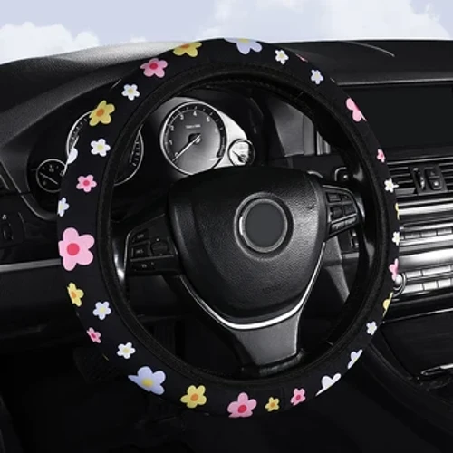 Nei kleng frësch Blummen elastesch keen banneschten Ring allgemeng Zweck Auto Lenkrad Cover breathable an absorbéierend Grëff Cover