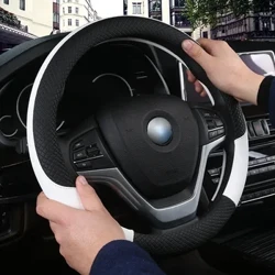 Nahkainen auton ohjauspyörän suojus 37CM-38CM Auton tyyliin sisustuksen lisävarusteet Urheiluautot Ohjauspyörän suojukset Liukumaton Universal