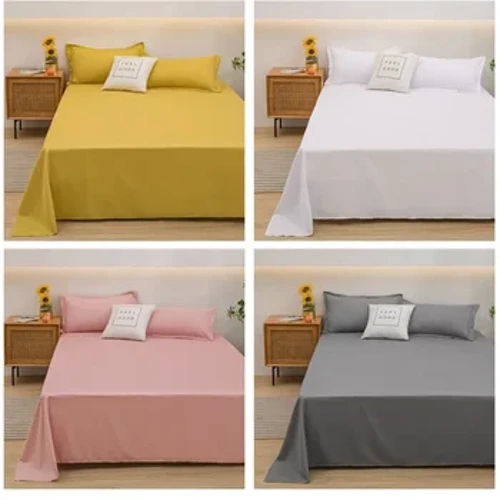 Staark Faarf gewaschen Koteng Bett Blieder zwee Pillowcases an e Blat Dräi-Stéck Set Single Element Einfache Studentedormitory Single