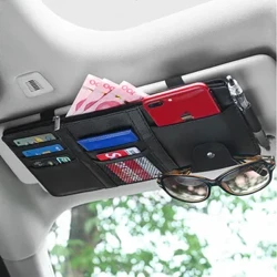 Car Sun Visor Bill Pen Deiliad Cerdyn Busnes Trefnydd CD DVD Blwch Storio Sbectol Haul Clip Stowing Tacluso Car Affeithwyr