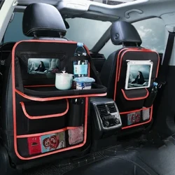 Biltilbehør Universal bilsæder Organizer med bakke Tablet Holder Multi-Pocket Opbevaring Biler Interiør Opbevaring Oprydning