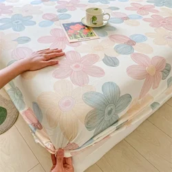100% Cotton Co Giãn Ga Giường Bộ Giường Đôi Hoa Pring Trang Bị Tấm + 2 Vỏ Gối Nằm Đơn Nữ Hoàng Vua Kích Thước Vỏ Gối