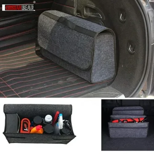 Auto Stockage Rees Sak Soft Wollen Filz Auto Trunk Organizer Auto Stockage Këscht Sak Feierfest Stoung Botzen Package Decken Tool