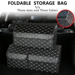 Kothak panyimpenan bagasi mobil Kapasitas Besar Auto Multiuse Tools Organizer Box Stowing Tidying Kulit Lipat Kanggo Darurat Storage Box