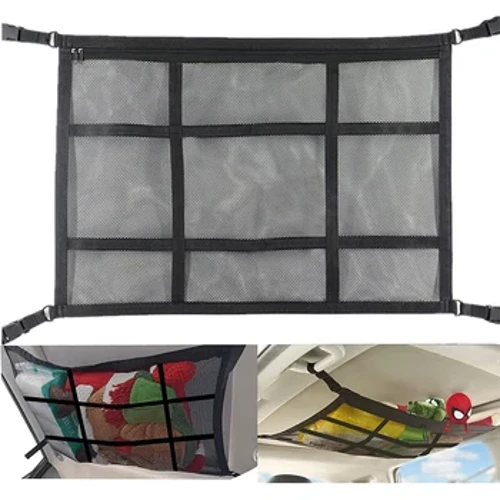 Borsa da tetto per auto Rete da carico interna Borsa in rete traspirante Stivaggio automatico Riordino accessori interni Tasca per rete portaoggetti per soffitto auto