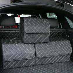 Bosca Eagraí Trunk Carranna Cumas Mór Uirlisí Ilúsáide Auto Mála Stórála Stowing Slachtmhara Fillte Leathar Do Bhosca Stórála Éigeandála