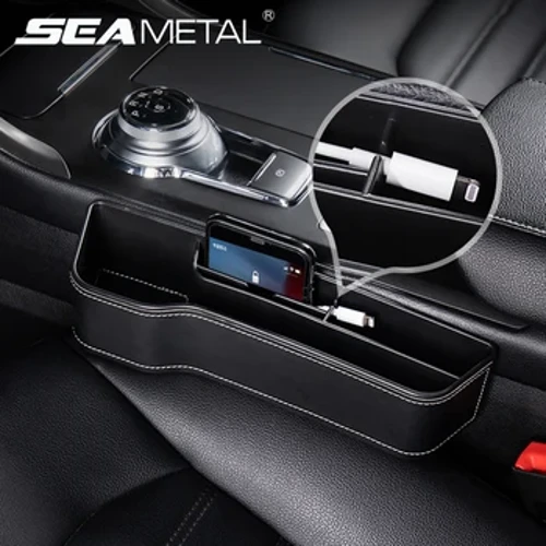 Cutie de spații pentru scaune auto din piele PU Organizator lateral pentru scaune interioare Umplere de depozitare a crăpăturilor pentru scaune automate Buzunar munti-funcțional Stowing Tidy