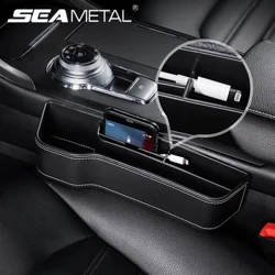Cutie de spații pentru scaune auto din piele PU Organizator lateral pentru scaune interioare Umplere de depozitare a crăpăturilor pentru scaune automate Buzunar munti-funcțional Stowing Tidy
