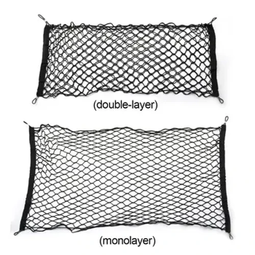 Rede de armazenamento para porta-malas de carro, malha elástica de nylon para bagagem de carga, bolso para arrumação, acessórios interiores