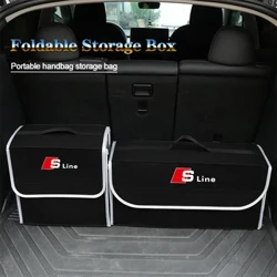 Auto Trunk Storage Bag Organizer Diverses Stowing Botzen Këscht Fir Audi Sline A1 A2 A3 A4 A5 A6 A7 A8 Q1 Q2 Q3 Q4 Q5 Q6 Q7 Q8 RS3