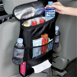 Auto Ryglæn Multi-Pocket Ice Pack Taske Hængende Organizer Collector Opbevaringsboks Bilinteriørtilbehør Sort Opbevaring Oprydning