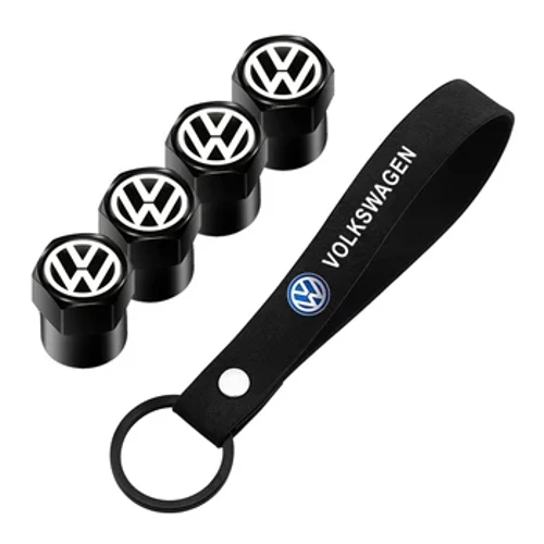 Clúdach Caipíní Comhla Rotha Tíre Gluaisteán + Slabhra Eochair Gluaisteán Suede Keychain Fáinne Do Volkswagen VW GOLF Polo Tiguan Scirocco GTI Accessories