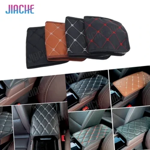 I-Universal PU Armrest Box Ikhava Yokugqokwa I-Armrest Mat Evikela Uthuli Izimoto Zangaphakathi Izinsiza Zesikhumba Isitayela Semoto