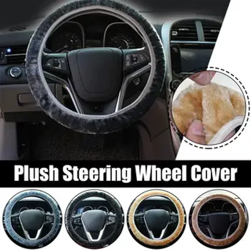 Warm Long Wool Plüsch Auto Lenkrad Cover Woolen Handbrems DIY Auto Accessoire Fir 36-39CM Auto Styling Lenkung-Whe F2F2