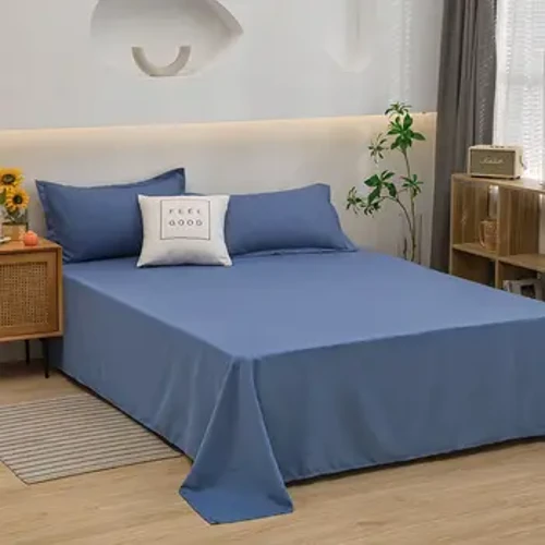 Tấm ga trải giường bằng vải cotton Khăn trải giường cỡ đôi chắc chắn Giường vải Tấm đôi đơn Tấm phẳng màu Homeolid cho bộ khăn trải giường dành cho người lớn