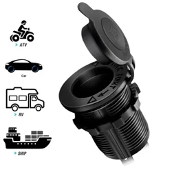 Enchufe de encendedor de coche de 12V, resistente al agua, a prueba de polvo, para barco, motocicleta, Tractor, toma de corriente, accesorios para coche