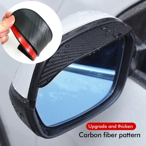 2PCS Car Rearview Mirror Rain Eyebrow Carbon Fiber Sun Visor Shade Cover Protector Clear Vision para sa Rain Car Mirror Accessories