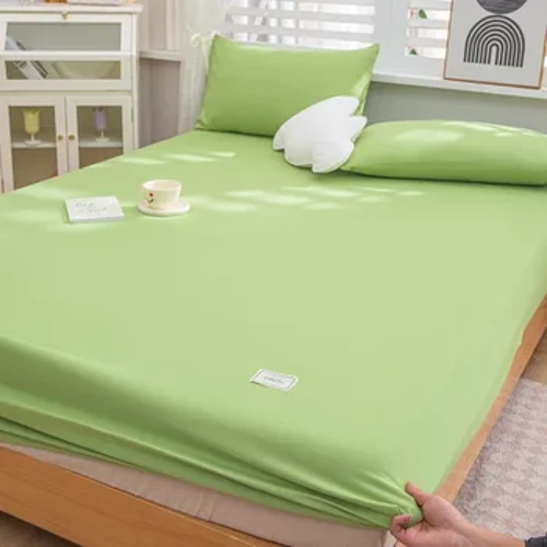 Simple Sanding Fitted Sheet na may Elastic Band Soft Skin Friendly Durable Queen Bed Sheet 180x200 Kumportableng Mattress Protector