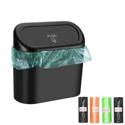 Nakabitin na Basurahan ng Kotse Sasakyan Basura Dust Case Storage Box ABS Square Pressing Trash Bin Auto Interior Accessories para sa Kotse
