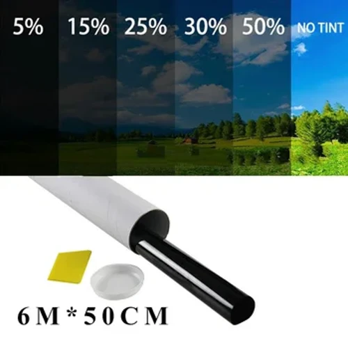 1 Roll 50cm X 6m 1/5/15/25/35 Amaphesenti Amaphesenti e-VLT Iwindi Elimnyama Ifilimu Isitika Sengilazi Yefilimu Ifilimu Yomthunzi Wemoto Ye-UV Protector Amafilimu Ezitikha