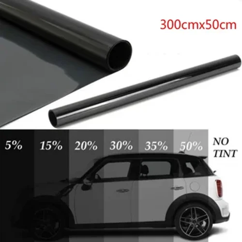 300cmx50cm Iwindi Lemoto Elimnyama Amafoil Amafilimu Afaka Tint Tinting Ifilimu Roll Car Auto Home Window Glass Summer Summer UV Protector Films