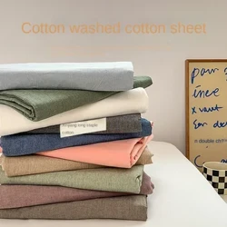 Soft Cotton A-Class Checkered Sheet Set ing werna Solid kanggo Single Bed - Becik kanggo Asrama Siswa