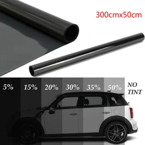 300cmx50cm Iwindi Lemoto Elimnyama Amafoil Amafilimu Afaka Tint Tinting Ifilimu Roll Car Auto Home Window Glass Summer Summer UV Protector Films