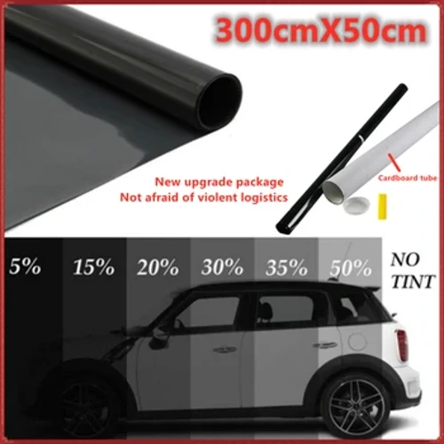 300cmx50cm 5%-50% Black Car Window Foils Tint Tinting Film Auto Home Window Glass Summer Solar UV Protector Sticker Films Autos