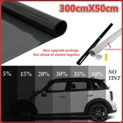 300 cm x 50 cm 5%-50% Zwarte Autoruit Folies Tint Tinting Film Auto Home Vensterglas zomer Solar UV Protector Sticker Films Autos